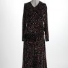 1920s bias-cut polka dot silk velvet dress