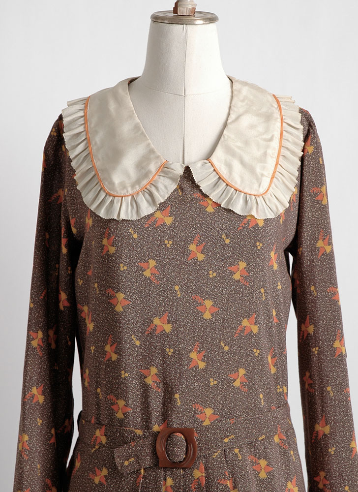 1920s 30s unworn mint printed silky dress