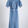 1930s blue + white cotton dress