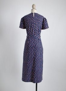the best 1930s dark blue print cotton dress – Hemlock Vintage Clothing