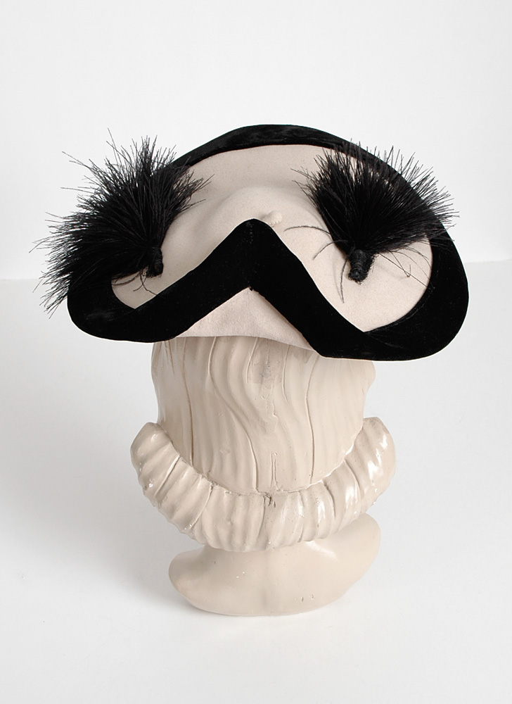 1940s Gladys + Belle white + black feather hat