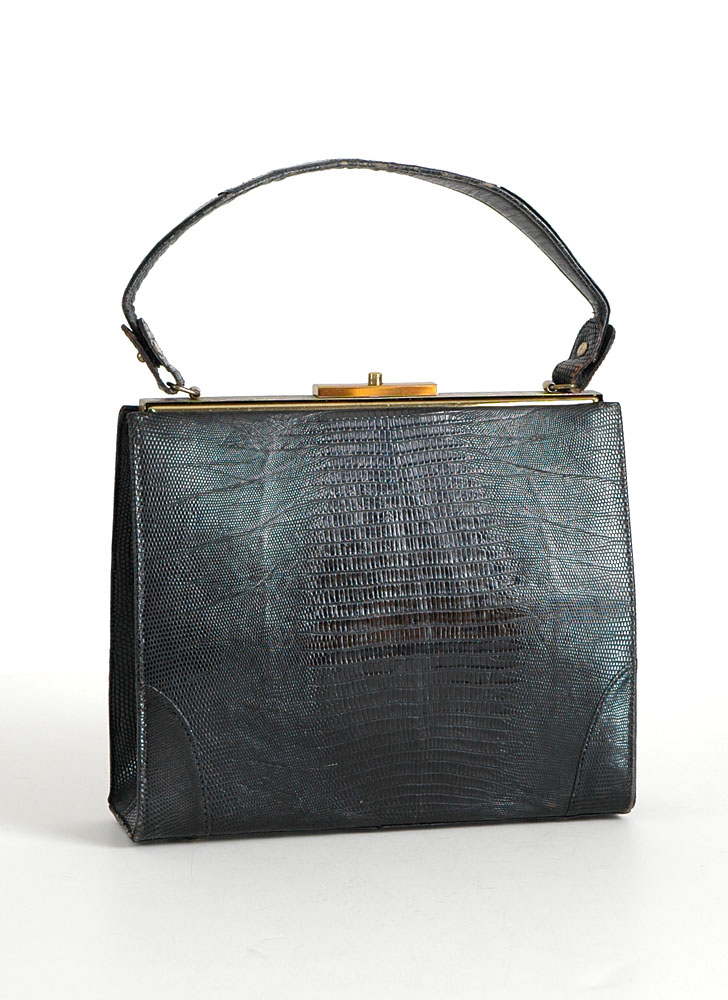 1940s 50s Vassar lizard skin box purse
