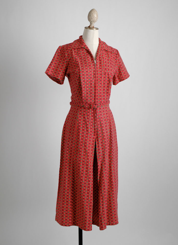 1950s red flannel heart jumper