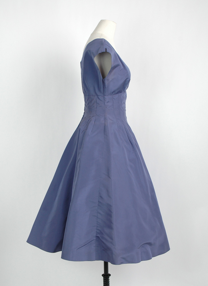 1950s Adele Simpson purple silk dress + bolero
