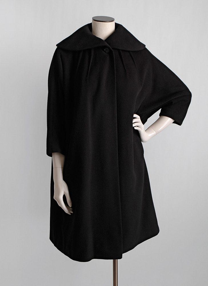 1950s black cashmere coat Irvana