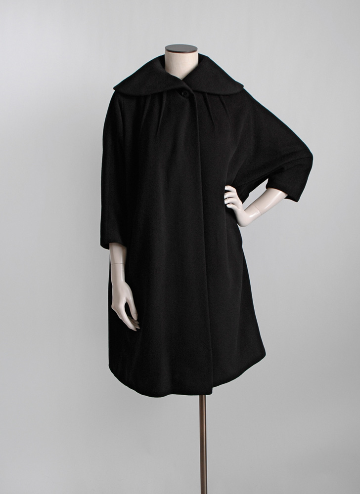 1950s black cashmere coat Irvana