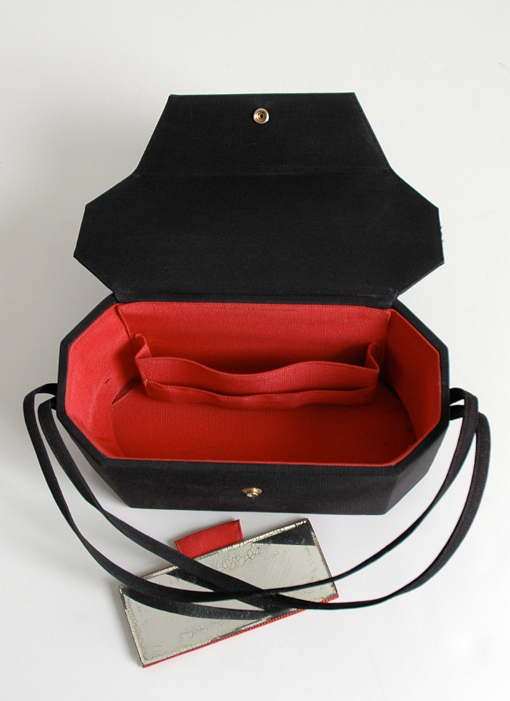 1950s Nettie Rosenstein faille box purse