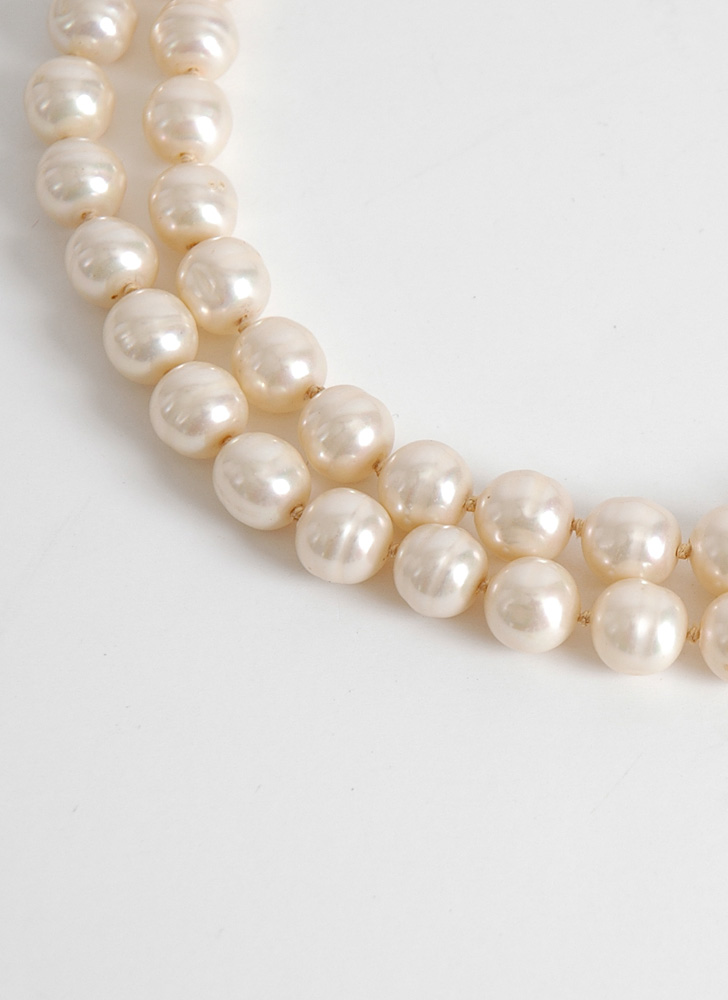 Vendome glass pearl necklace with sterling clasp