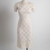 1950s David Goodstein linen + silk organza dress (issues)