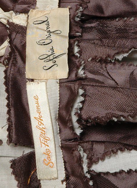 1950s SOPHIE ORIGINAL silk satin damask dress