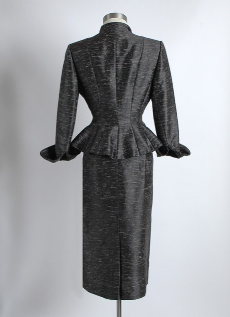 1950's Lilli Ann silk mohair peplum waist suit