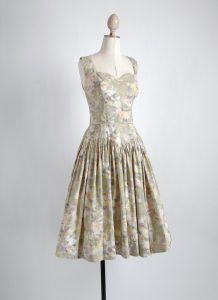 1950s Rappi green floral cotton dress – Hemlock Vintage Clothing