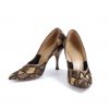 1950s Tweedies gold black stiletto heels 7B