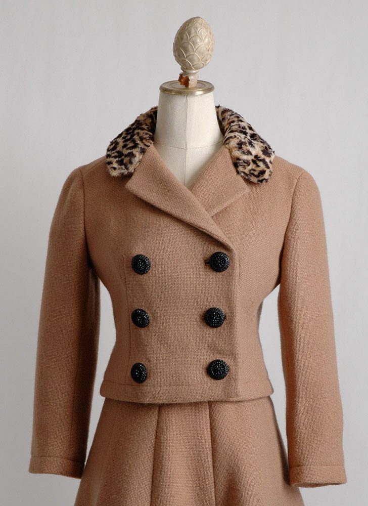 1960s leopard collar Jacques Heim suit