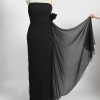 1950s 1960s HELENA BARBIERI draped silk chiffon evening gown