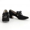 1960s Carlton black suede mary jane shoes