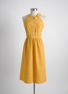 1960s vintage yellow slubbed fabric dress with stitching – Hemlock ...