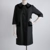 early 1960s Halle Bros black raw silk + velvet coat