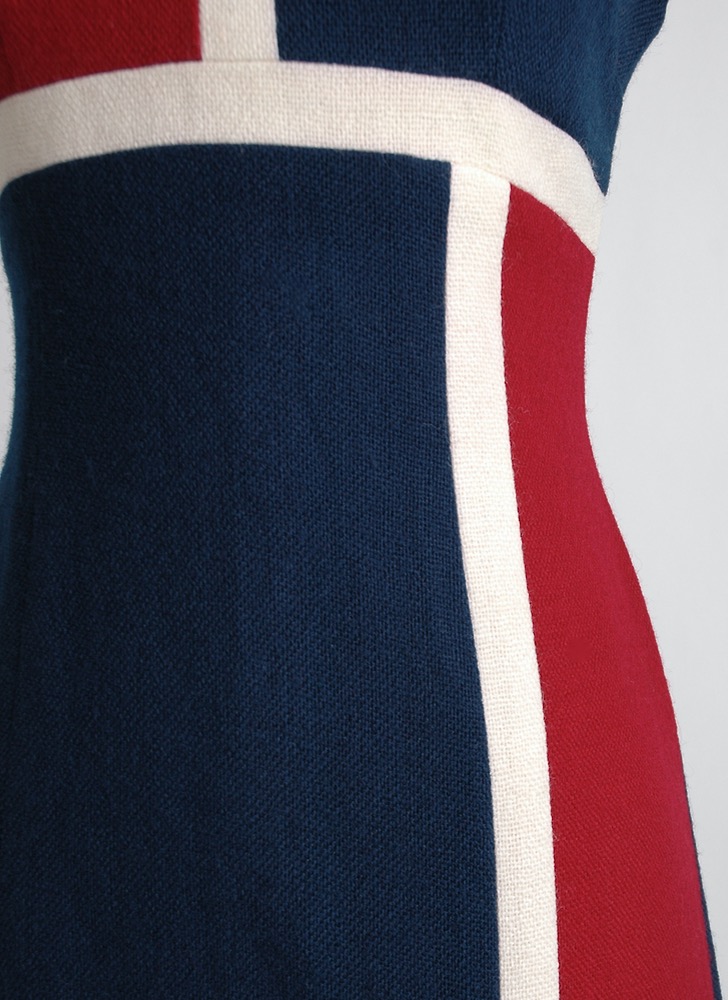 1960s wool blend colorblock dress