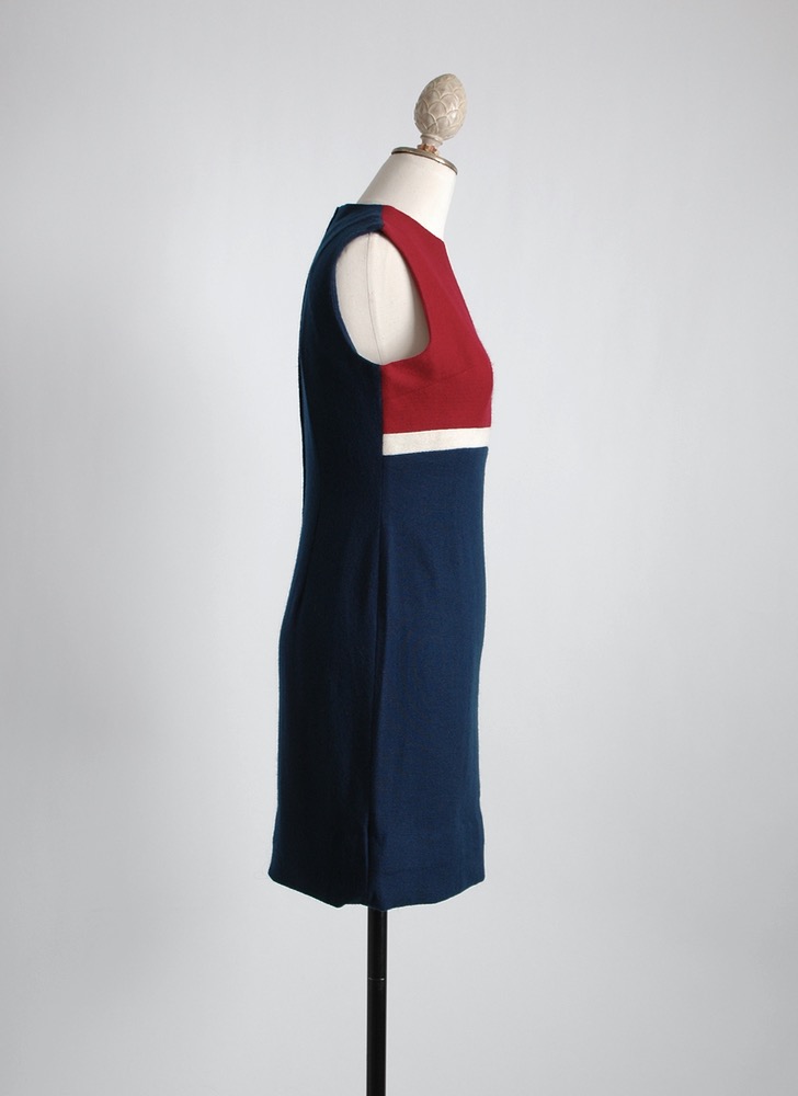 1960s wool blend colorblock dress