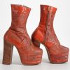 1960s 70s reptile skin Japanese platform boots 5 1/2