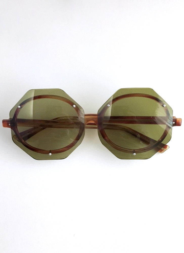 Unusual 1960s 70s octagon sunglasses