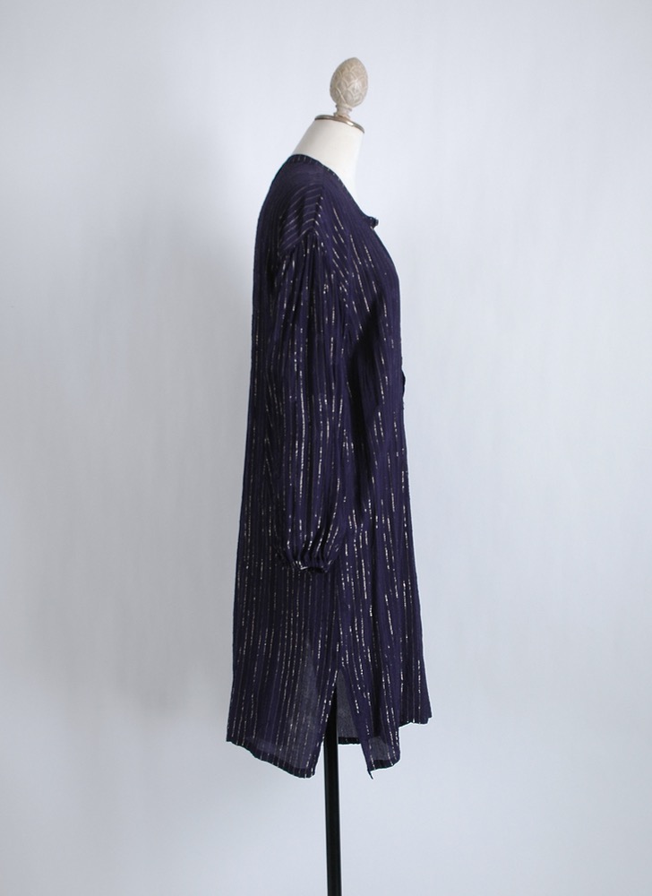 vintage rayon gold stripe lurex Indian tunic