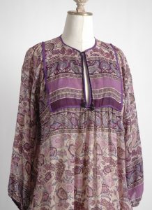 1970s purple cotton gauze bib Indian dress – Hemlock Vintage Clothing