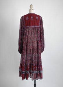 1970s al-Harbi burgundy India cotton dress old stock – Hemlock Vintage ...