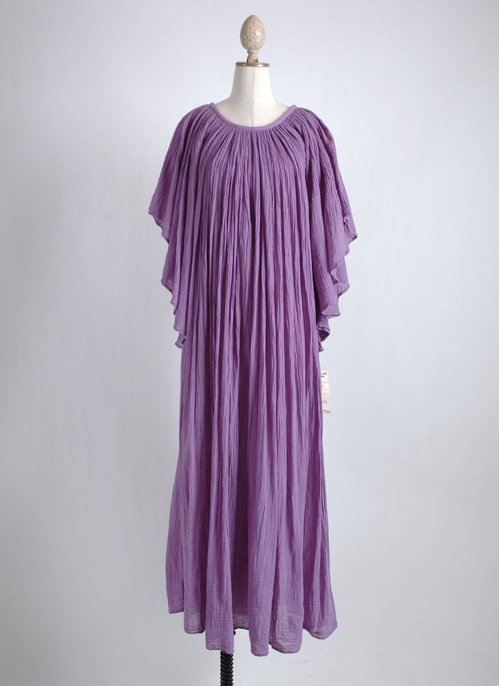 1970s purple gauze dress old stock