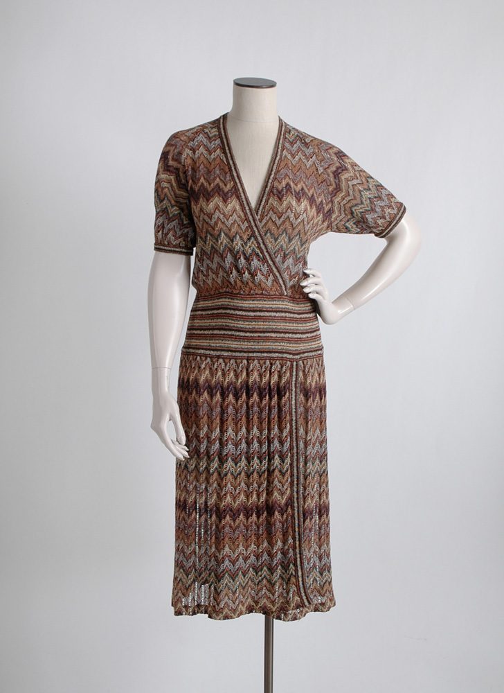 1970s Missoni chevron knit dress, large