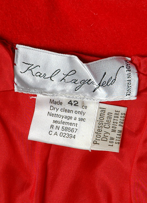 1980s red KARL LAGERFELD jacket w/tags