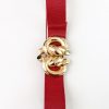 1980s Mimi di N gold knot belt buckle, red snakeskin