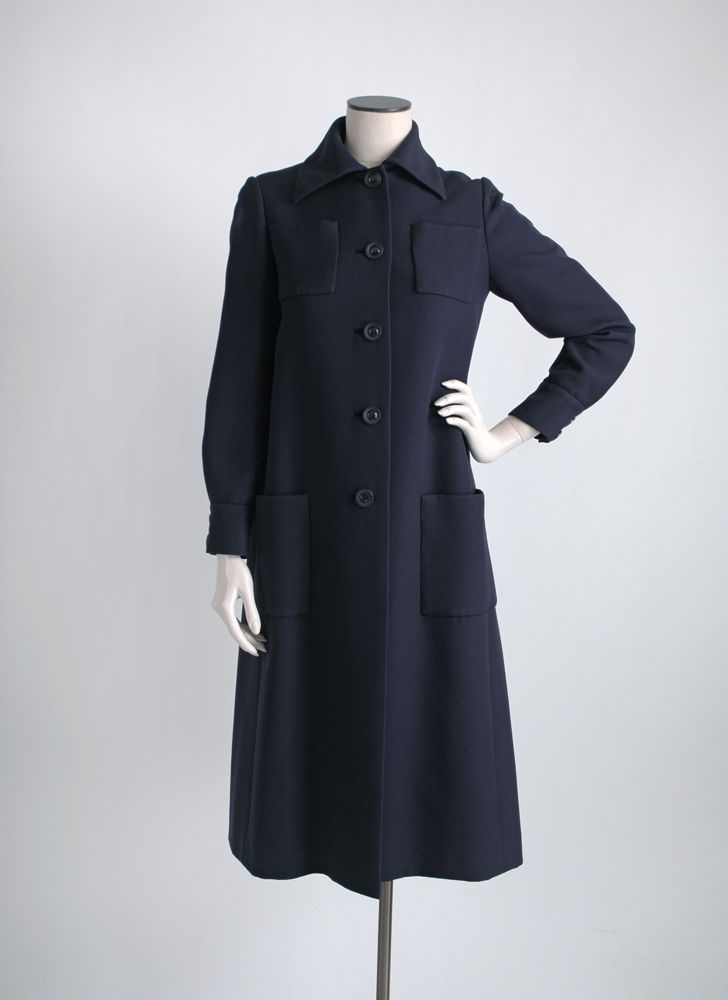 1970s NORELL dark blue gabardine coat