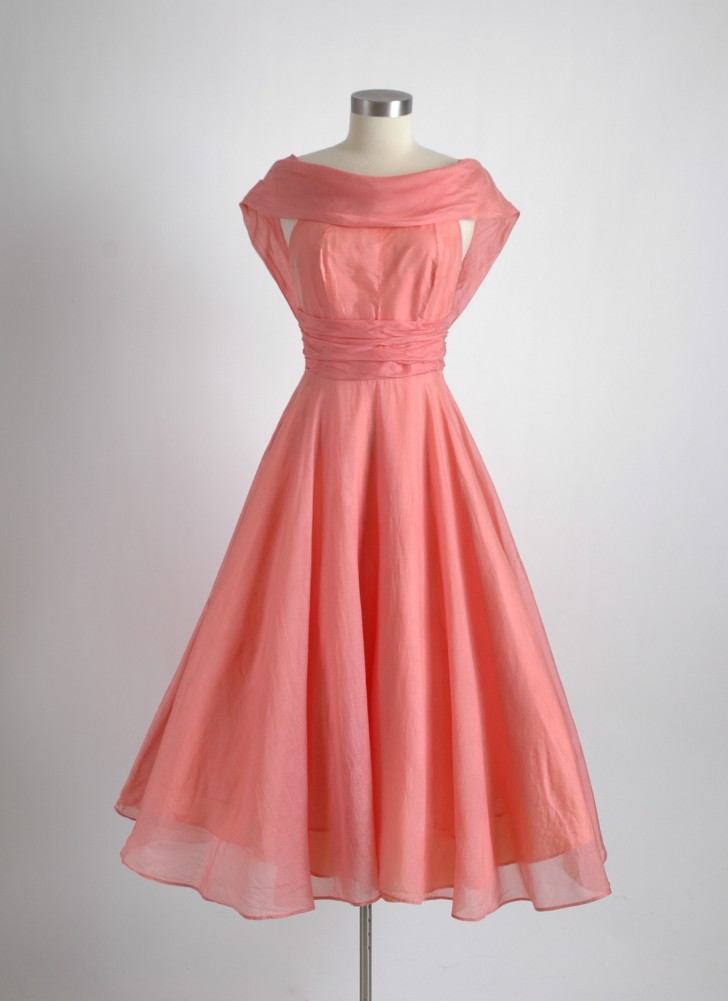 1950s pink organza dress