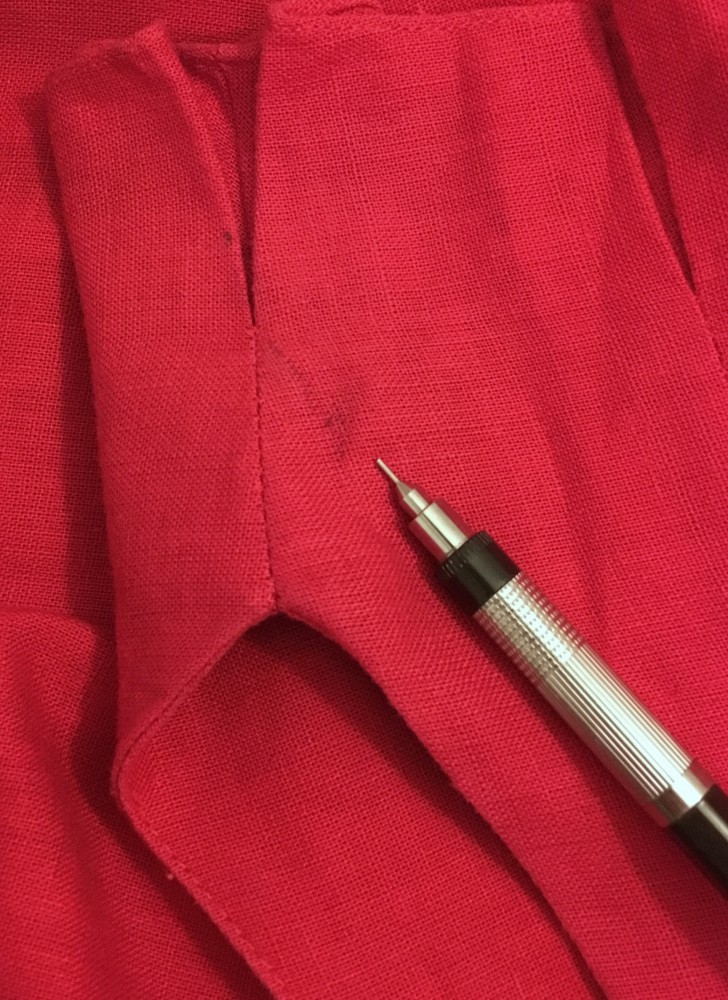 1980s Pierre Cardin red linen dress