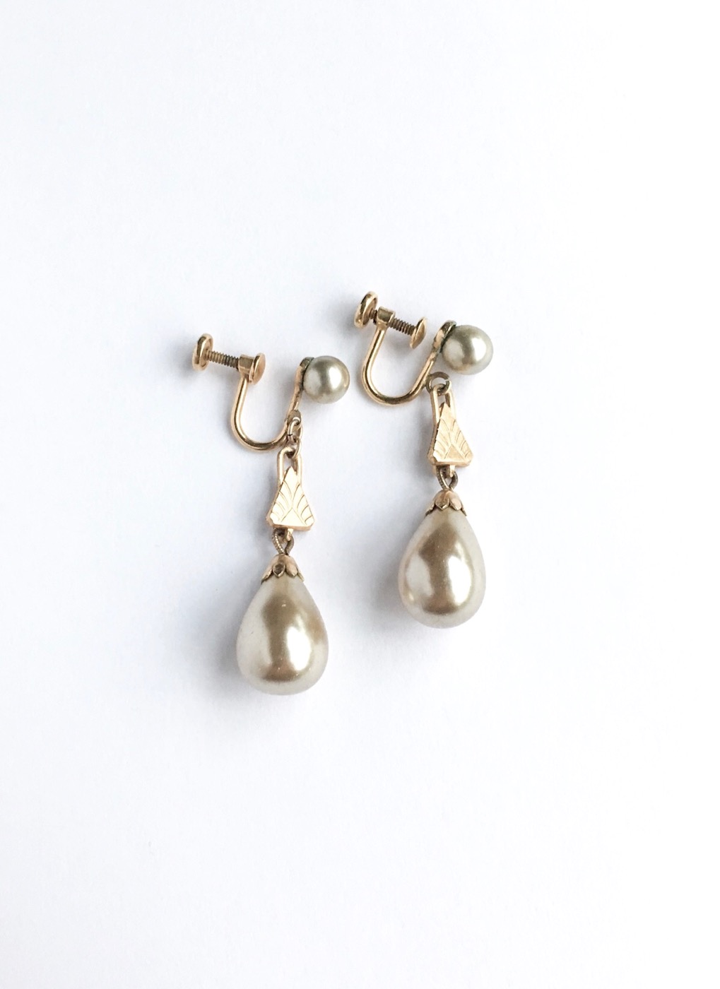925 Signature Silver Twin Glass Pearl 8-16mm White Gold Pearl Earrings