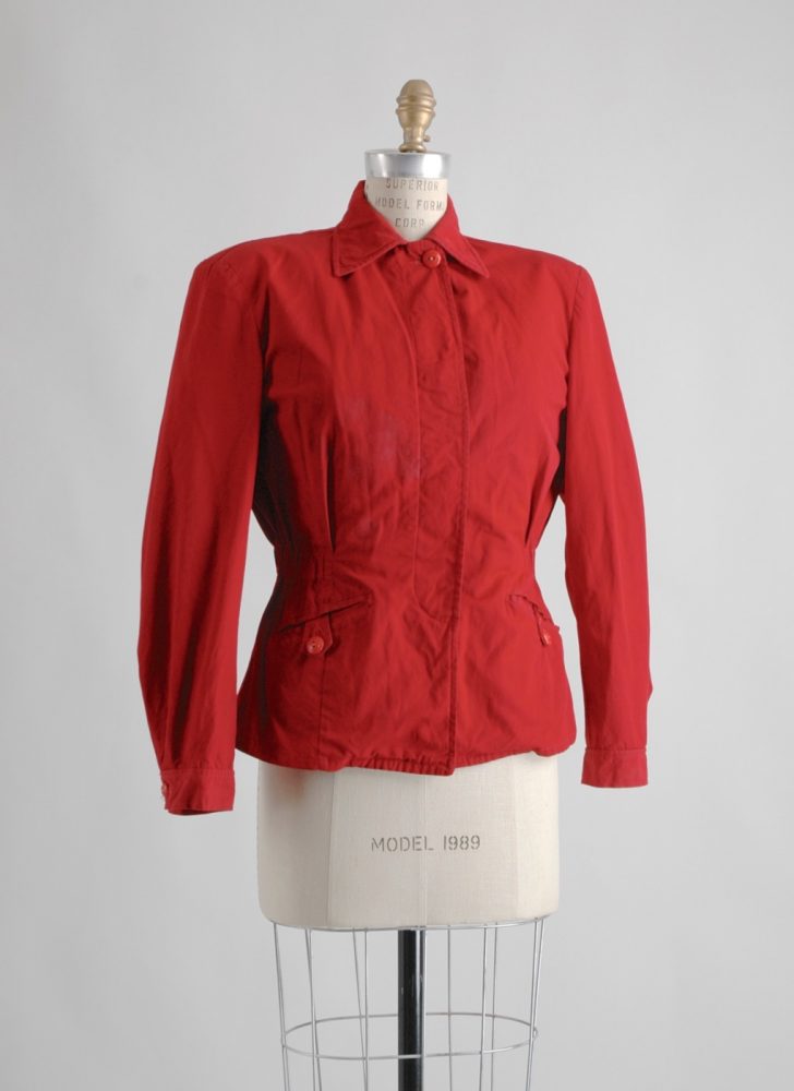 1940s red Cetchican Zero King canvas ski jacket
