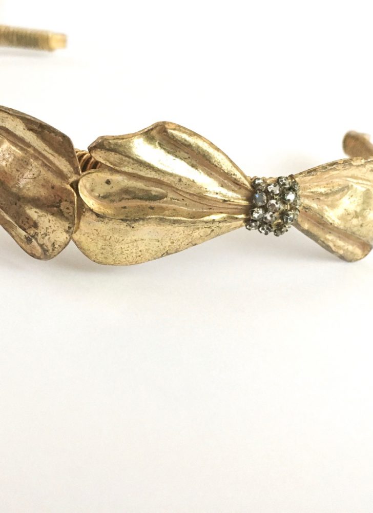 RARE 1950s Miriam Haskell bow + rhinestone tiara headband