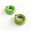 vintage green Bakelite hoop earrings