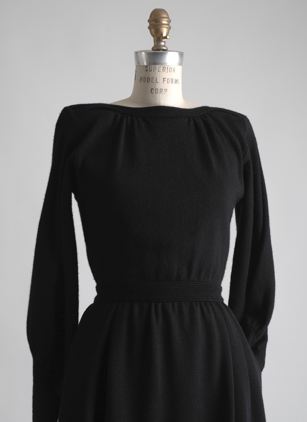 1980s Talbots black wool dress