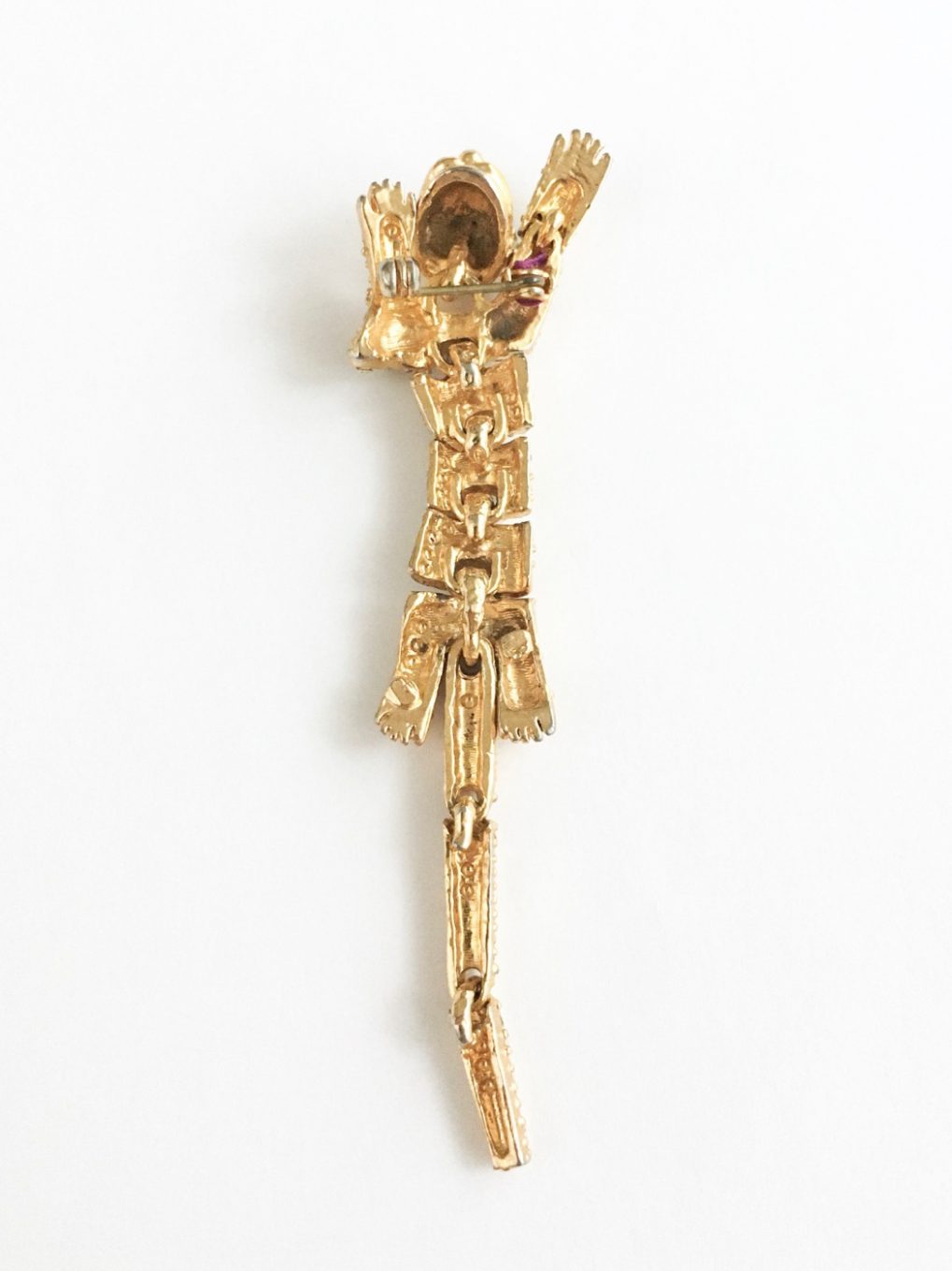 1980s-rhinestone-encrusted-articulated-tiger-shoulder-pin - 1