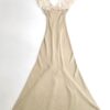 1930s beige crepe bias cut evening gown with sheer net and lace (repair) –  Hemlock Vintage Clothing