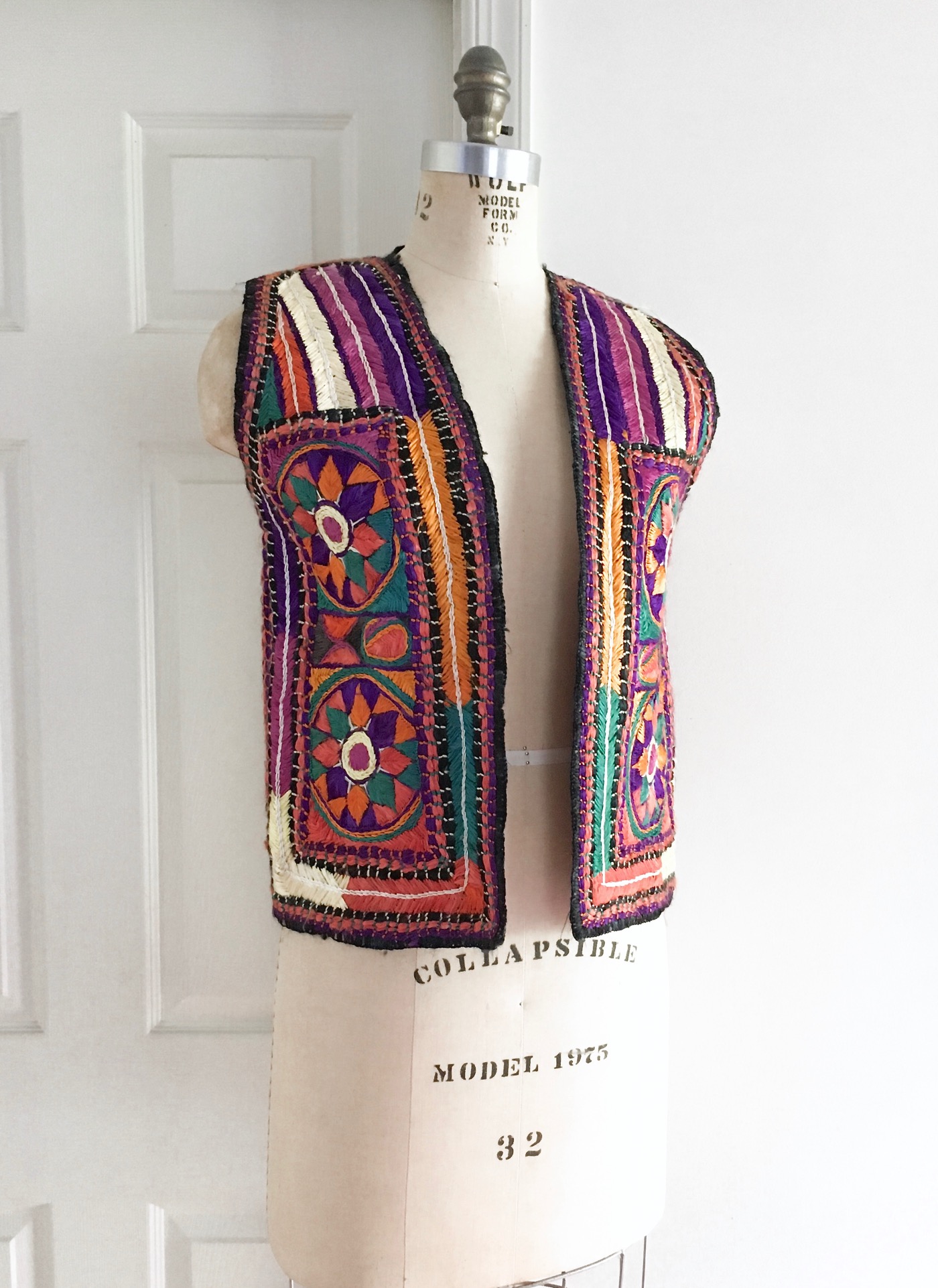 1960s Afghani colorful woven embroidered hippie vest – Hemlock Vintage ...