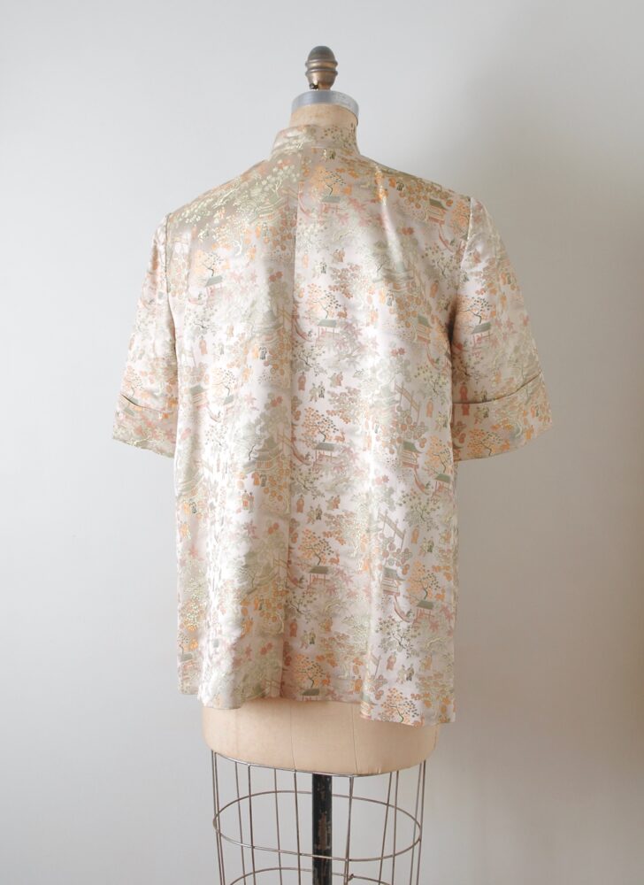 1950s Mandarin collar Chinese satin brocade smock jacket – Hemlock ...