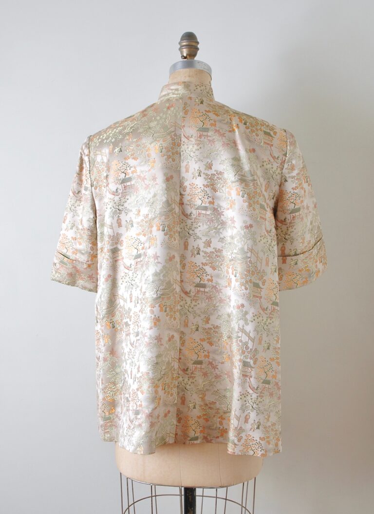 1950s Mandarin collar Chinese satin brocade smock jacket – Hemlock ...