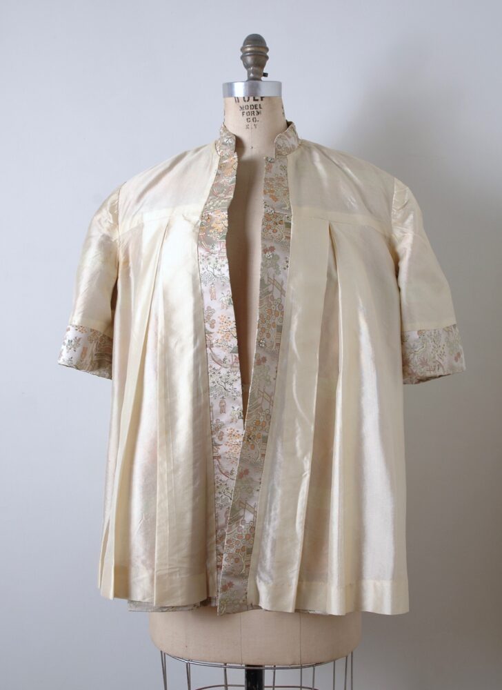 1950s Mandarin collar Chinese satin brocade smock jacket – Hemlock ...