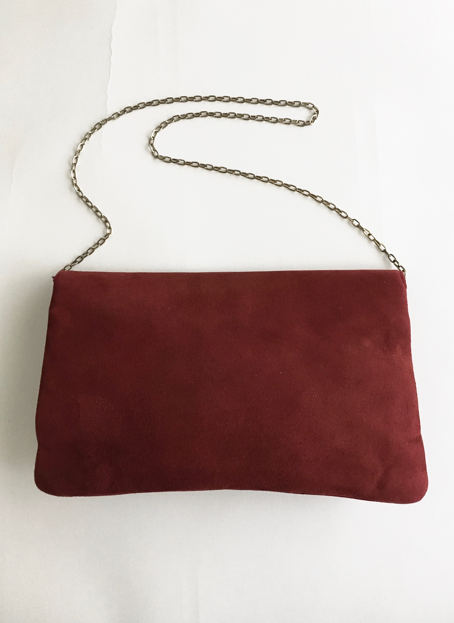 1970s red suede HL chain strap purse handbag to clutch – Hemlock ...