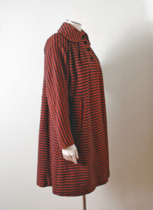 50s red + black houndstooth wool velvet coat Milgrim Forstmann Seymour ...