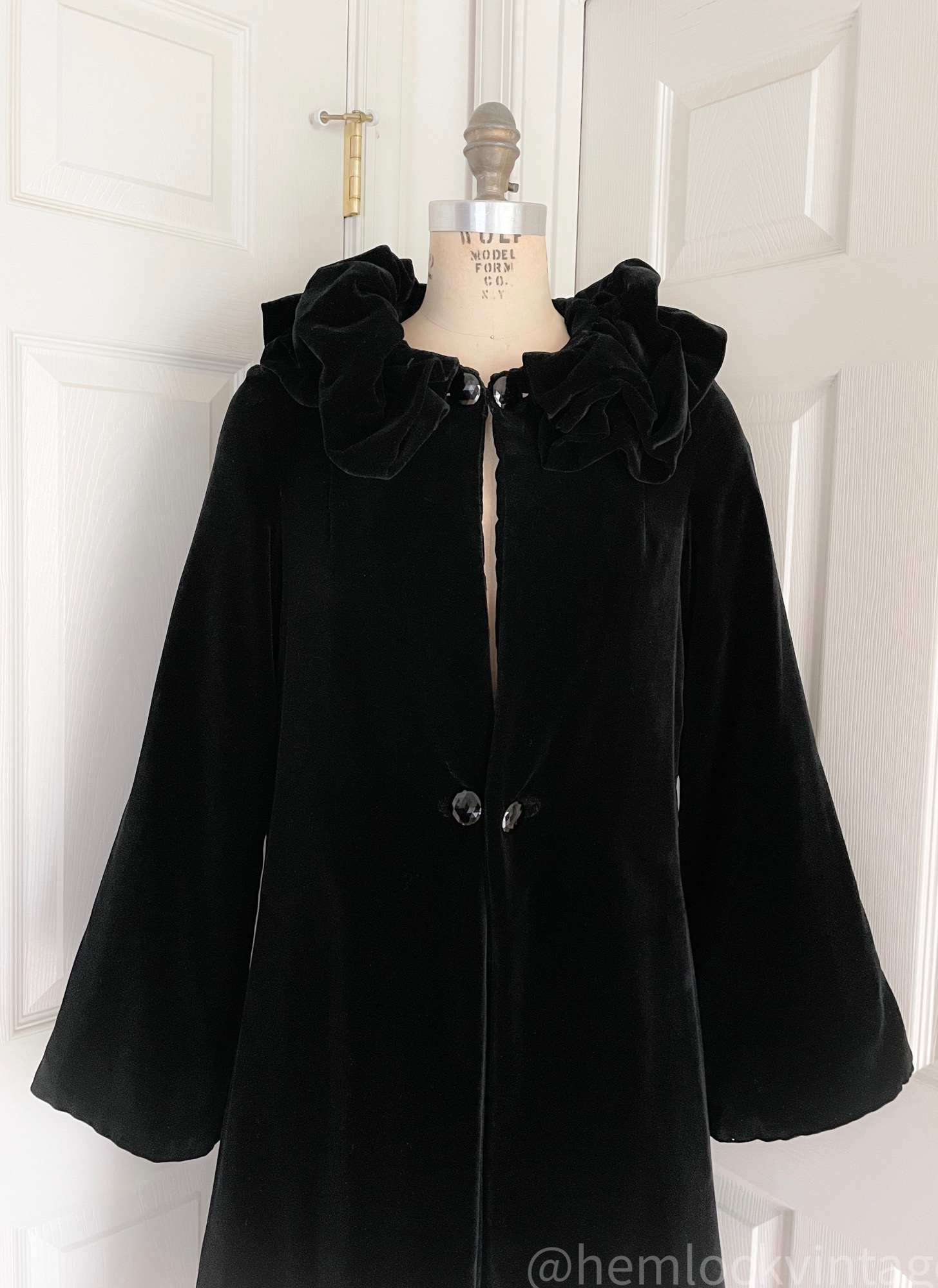 black velvet dress coat